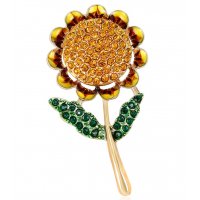 SB198 - Drop oil sunflower brooch